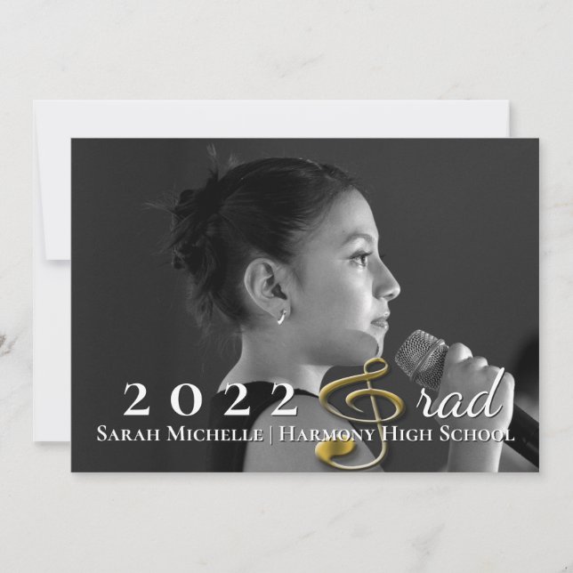 Music Graduation Announcement Treble Clef Grad (Front)
