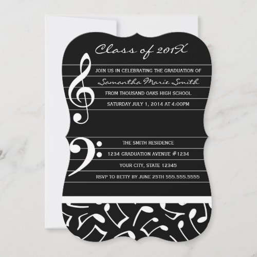 Music Graduation Party Invitation Announcements