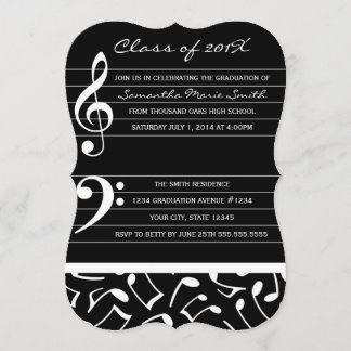 Music Graduation Party Invitation Announcements