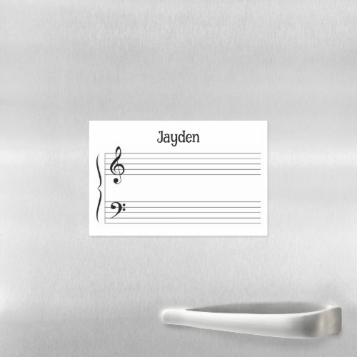 Music Grand Staff with Name Piano Staves Blank Magnetic Dry Erase Sheet