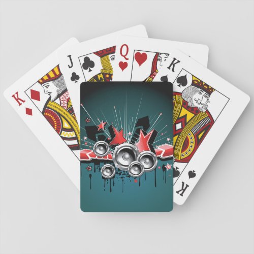 Music Graphic Speakers Audio Poker Cards