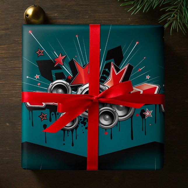 Music Graphic Speakers Audio Wrapping Paper (Creator Uploaded)
