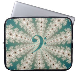 Music Green Bass Clef Star Fractal Laptop Sleeve