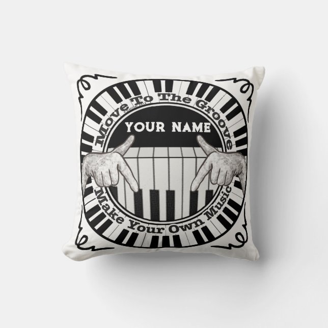 Music Groove  Throw Pillow (Front)