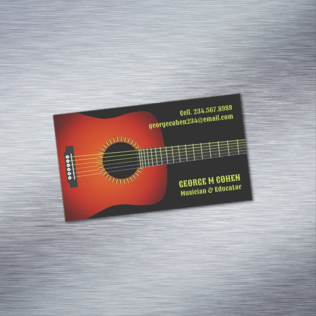 Music Guitar Business Card Magnet (In Situ)