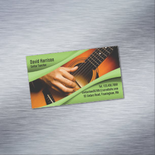 Music Guitar Business Card Magnet