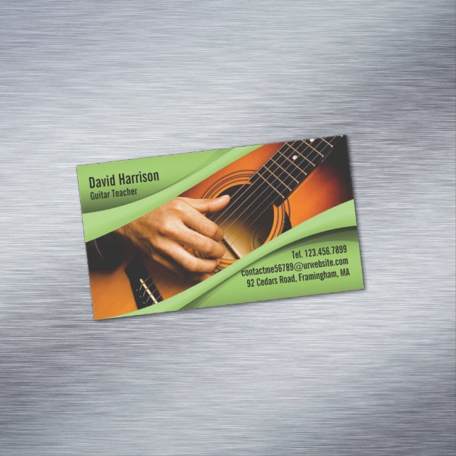 Music Guitar Business Card Magnet (In Situ)