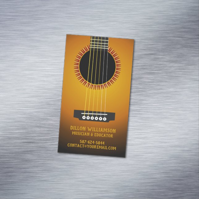 Music Guitar Business Card Magnet (In Situ)