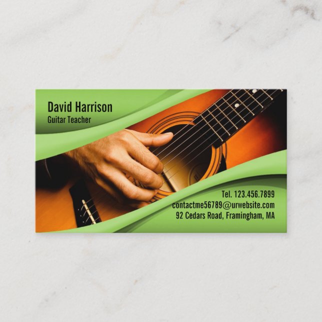 Music Guitar Business Card Template (Front)