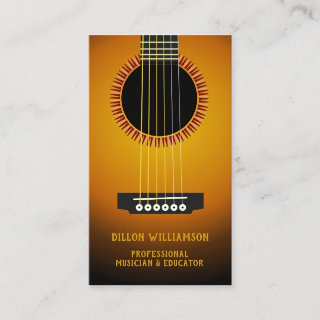 Music Guitar Business Card Template (Front)