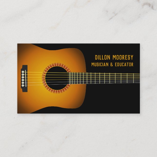 Music Guitar Business Card Template (Front)