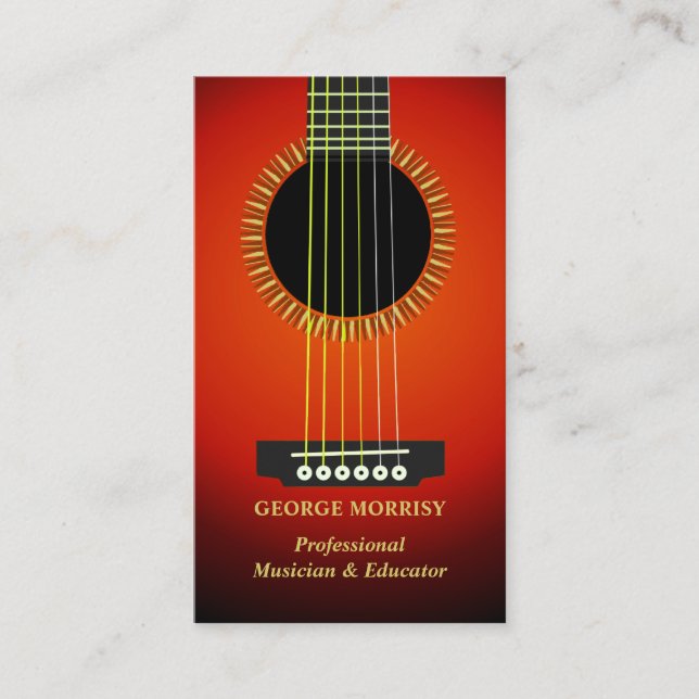 Music Guitar Business Card Template (Front)