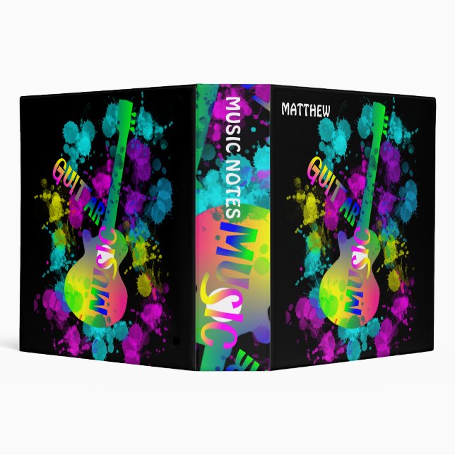 Music Guitar Colorful Modern Binder (Background)