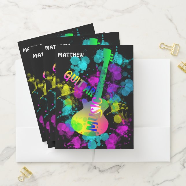 Music Guitar Colorful Modern Pocket Folder (In Situ)