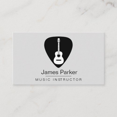 Music Guitar Instructor Logo Minimal Musician Business Card