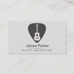 Music Guitar Instructor Logo Minimal Musician Business Card