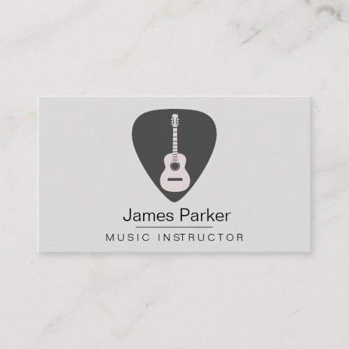 Music Guitar Instructor Logo Minimal Musician Business Card