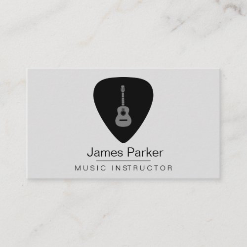 Music Guitar Instructor Logo Minimalist Musician Business Card