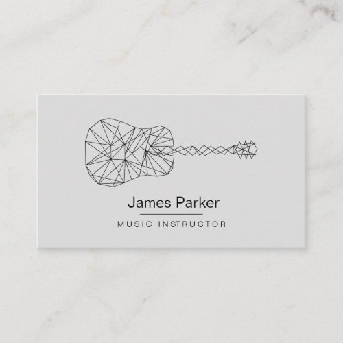 Music Guitar Instructor Logo Minimalist Musician Business Card