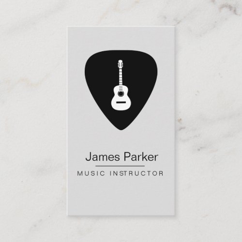 Music Guitar Instructor Logo Minimalist Musician Business Card