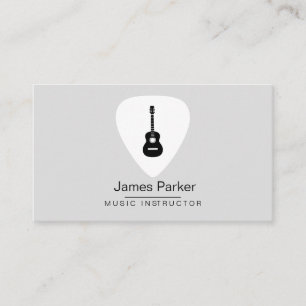 Music Guitar Instructor Logo Minimalist Musician Business Card