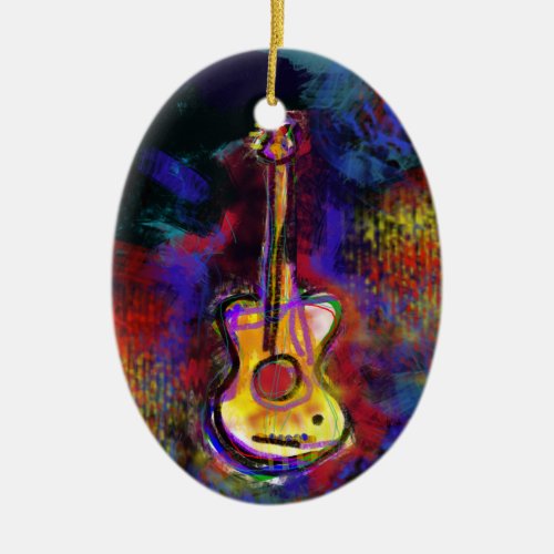 music guitar instrument ceramic ornament