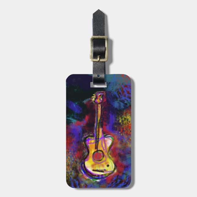 music guitar instrument luggage tag (Front Vertical)