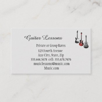 Music Guitar Lessons Teacher Instructor Tutor Business Card by countrymousestudio at Zazzle