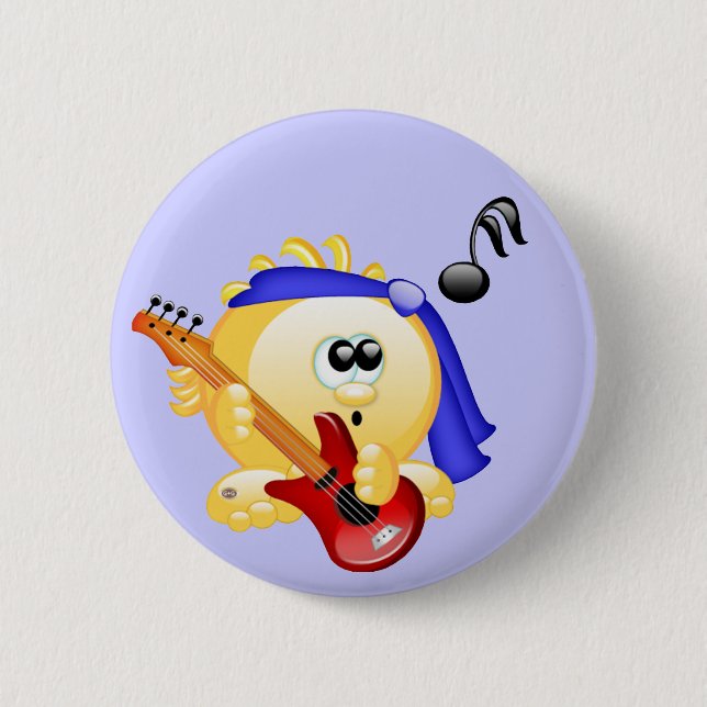 Music Guitar Player Button (Front)