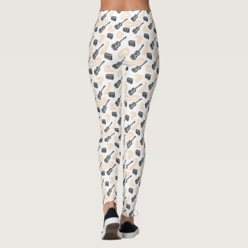 Music Guitar Radio Pattern Custom Leggings