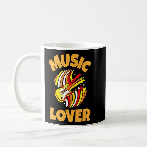 Music guitar retro men woman kids vintage fun cool coffee mug