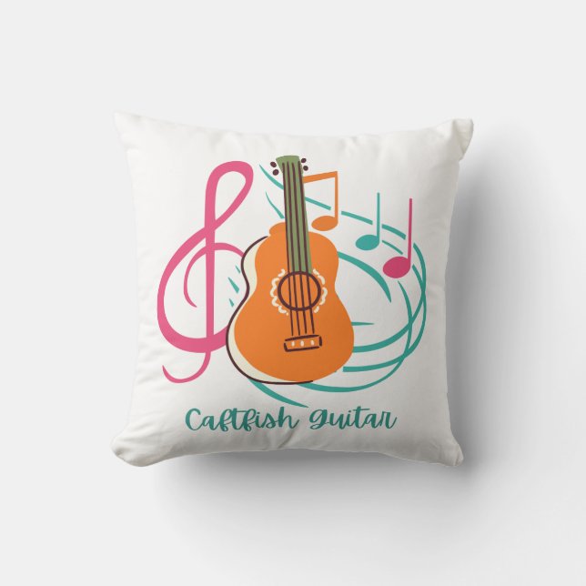 Music Guitar  Throw Pillow (Front)