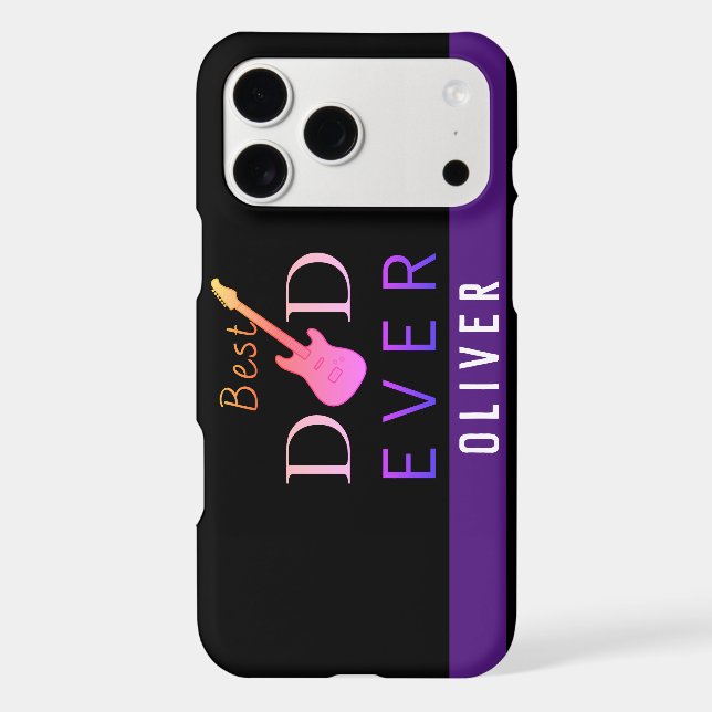 Music Guitar Typography Best Dad Ever Fathers Day Case-Mate iPhone Case (Back)