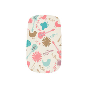 Music Guitars & Chicks Groovy Design Minx Nail Wraps