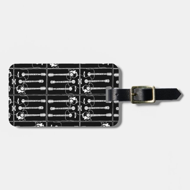 Music Guitars pattern Luggage Tag (Front Horizontal)