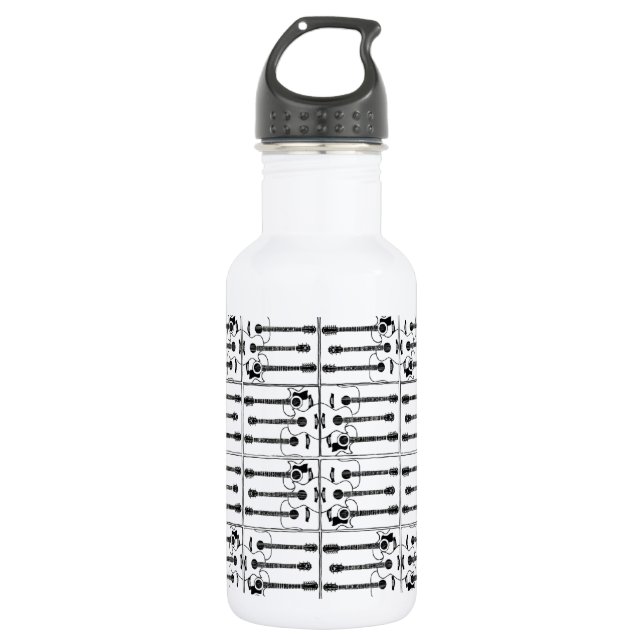 music, guitars water bottle (Front)