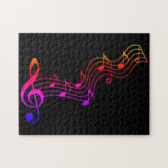 Music Hard Challenging Treble Clef Difficult Jigsaw Puzzle (Horizontal)