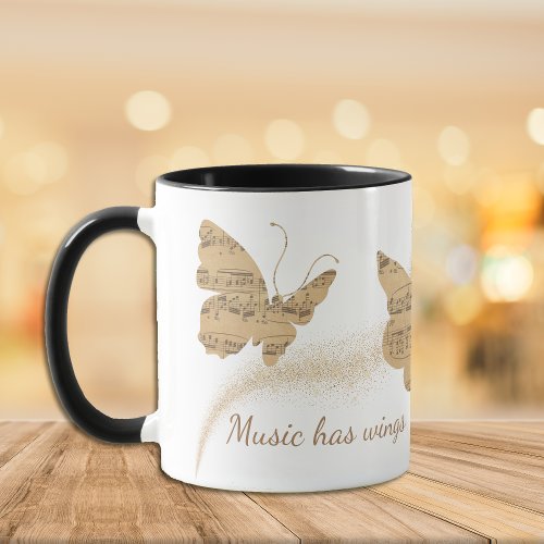 Music Has Wings Butterfly Mug