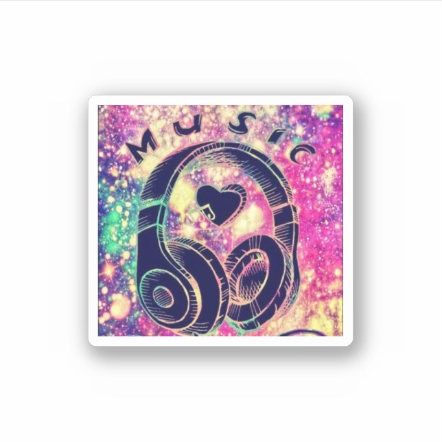 Music head phone sticker (Front)