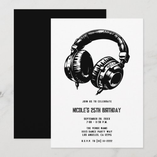 Music Headphones Dance Party DJ Birthday Party