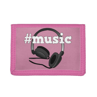 #Music Headphones Digital Art Graphic Trifold Wallet