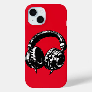 Music Headphones DJ Birthday Party iPhone 15 Case