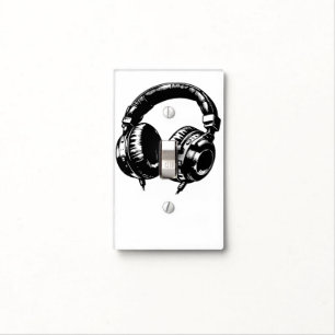 Music Headphones DJ Birthday Party Light Switch Cover