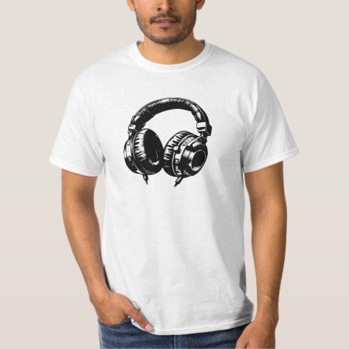 Music Headphones DJ Birthday Party T_Shirt