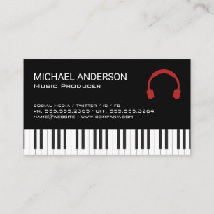 Music Headphones Keyboard Business Card