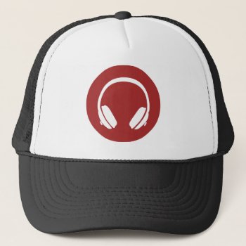 Music Headphones Trucker Hat by slackerteesdotnet at Zazzle