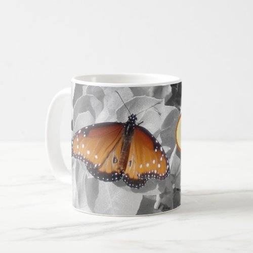 Music Heals Orange Monarch Butterfly Musician Coffee Mug