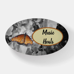 Music Heals Orange Monarch Butterfly Musician Paperweight