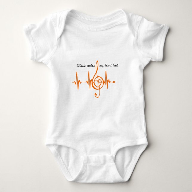 MUSIC HEART BEAT beaten Music of the heart Baby Bodysuit (Front)