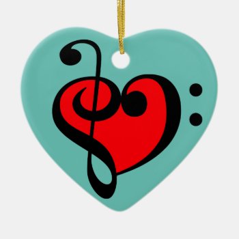 Music Heart Ceramic Ornament by BarbeeAnne at Zazzle
